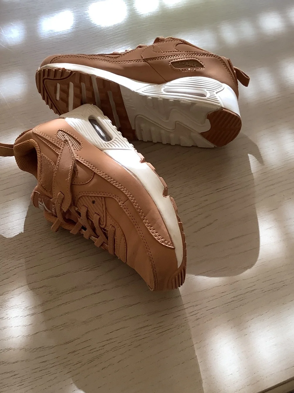 Nike Kids' Tan/Brown Sneakers with White Sole